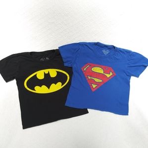 Bundle of Batman & Superman Boy's Size XS Tops